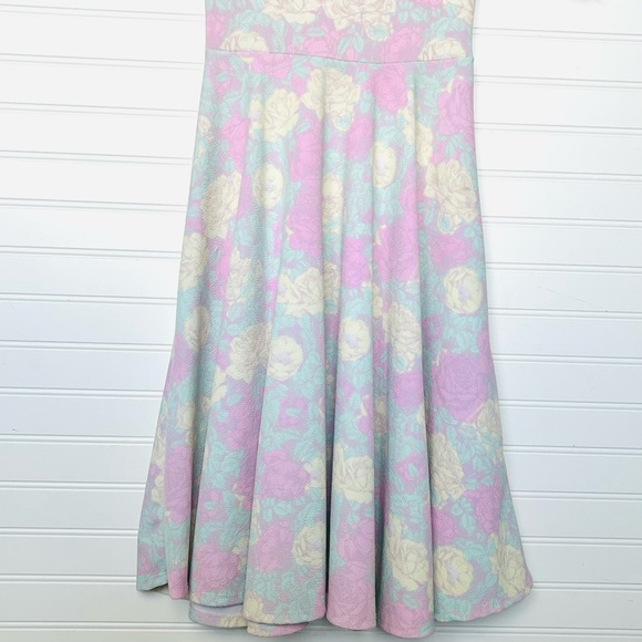 Spring Dress - Pastel Fit & Flare Floral Rose Lularoe Dress - Picture 3 of 10